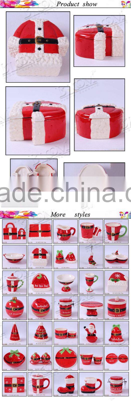 Xmas clothes design ceramic christmas gift box