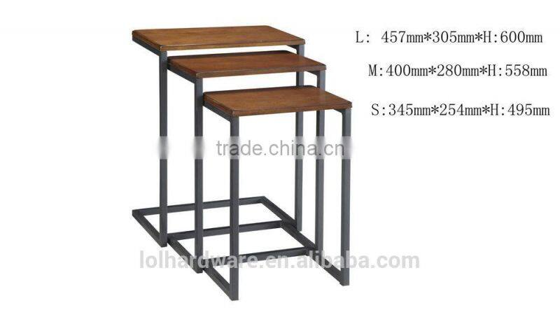 China supplier square polished metal stainless steel computer end table frame