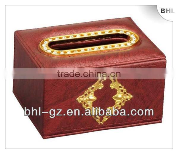 Ancient Western style christmas gift set -PU leather rectangular tissue box M-2A-2(PW-56),