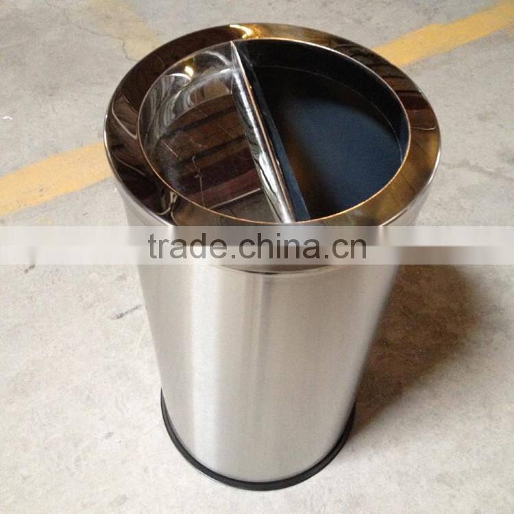 2015 hot selling stainless steel dustbin big capacity recycling bin indoor design trash can