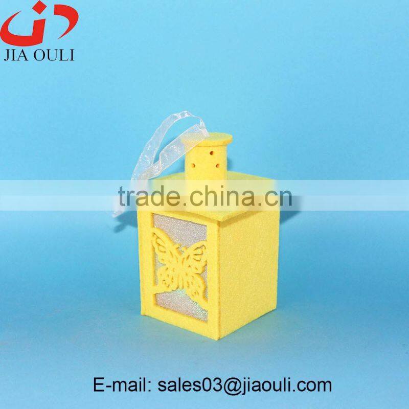 New design Easter decorations with LED light non-woven house and chimney shape hanging decorations