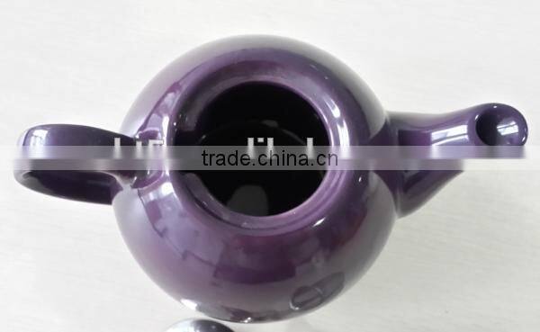 BTHJC-7 2014 design ceramic color teapot with S/S lid and strainer
