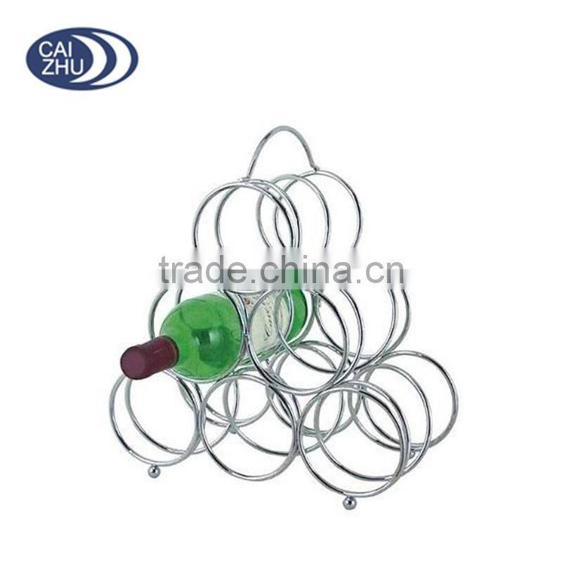 TABLE STAND SIX BOTTLES CHROME WIRE WINE RACK HOLDER STORAGE