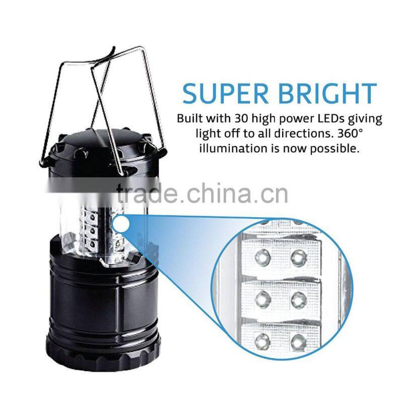 2016 new design 30LED Camping Light suitable for Camping Emergency Hurrrinace