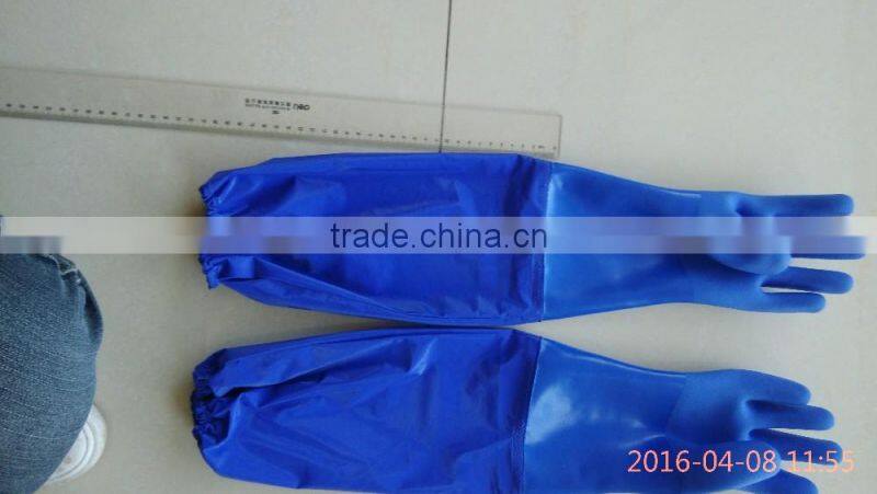 Long sleeve pvc dipped waterproof glove