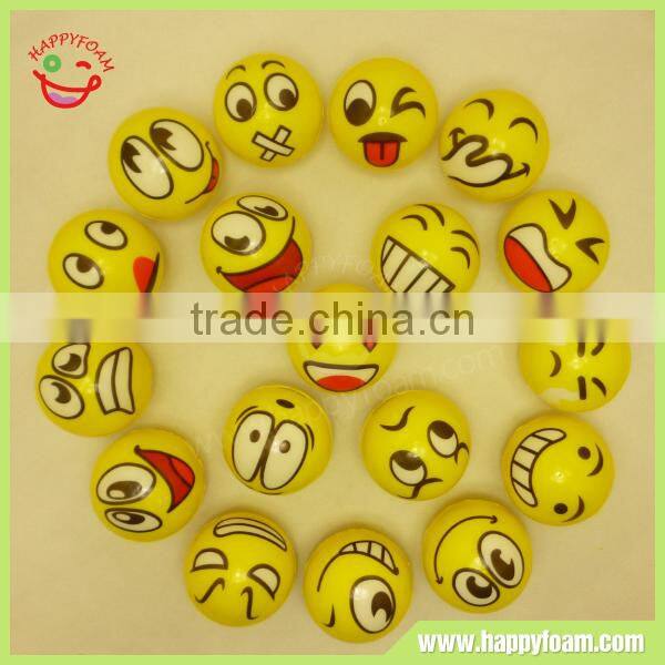 Promotional facial naughty emoji printed PU foam stress ball for entertainment