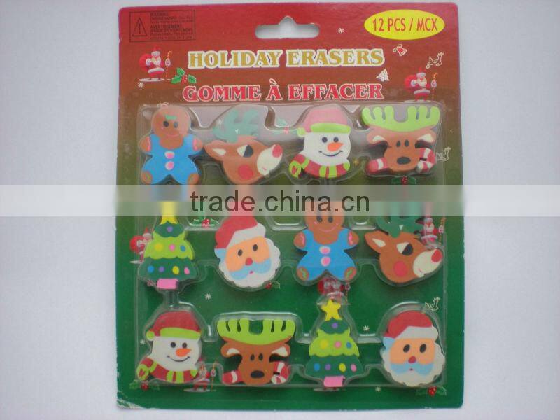 12CT Christmas Erasers