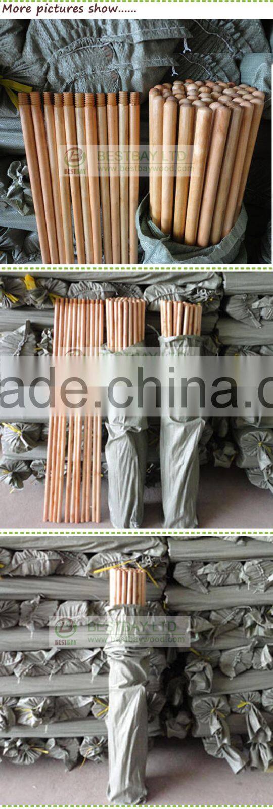 Varnish coated wooden broom handle