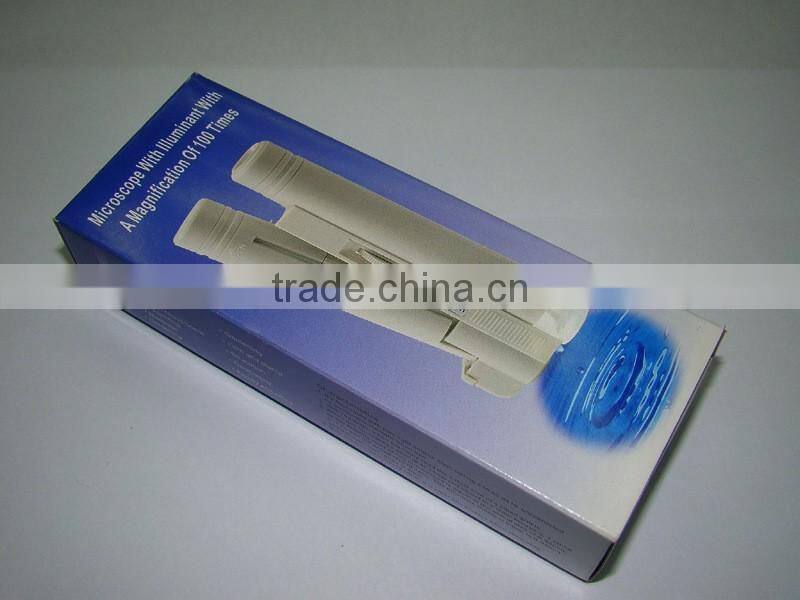 new 40x 80x 100x Pocket Microscope with LED Light Source and Reading Illuminant Magnifier