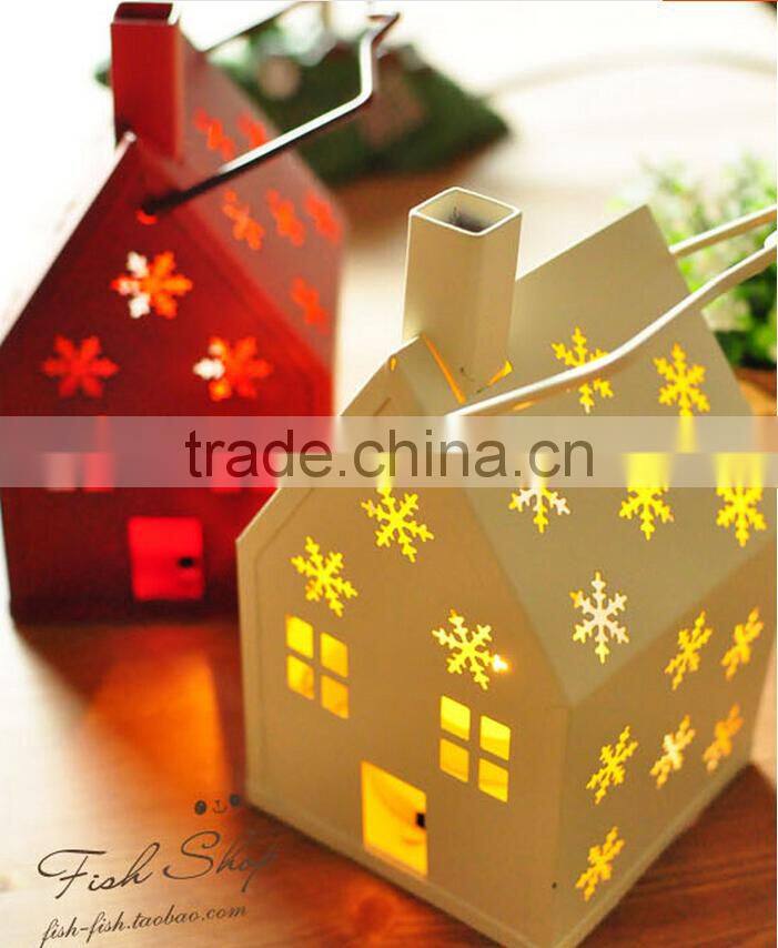 Christmas gift ideas house Candlestick Candlestick New Iron lantern