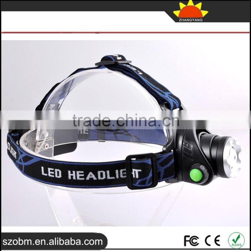 New arrival high quality XML T6 LED 2000 Lm Zoomable LED Rechargeable Headlamp with 18650 Batteriy,charger and car charger
