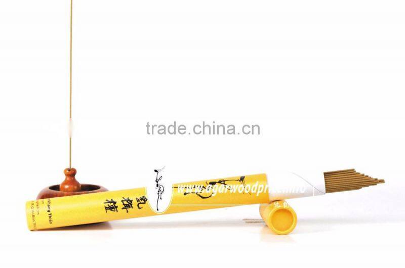 High quality Agarwood incense without sticks in yellow cylinders