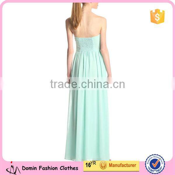 Imported 100% Double Layered Chiffon Fabric Women's Strapless Flow Dress