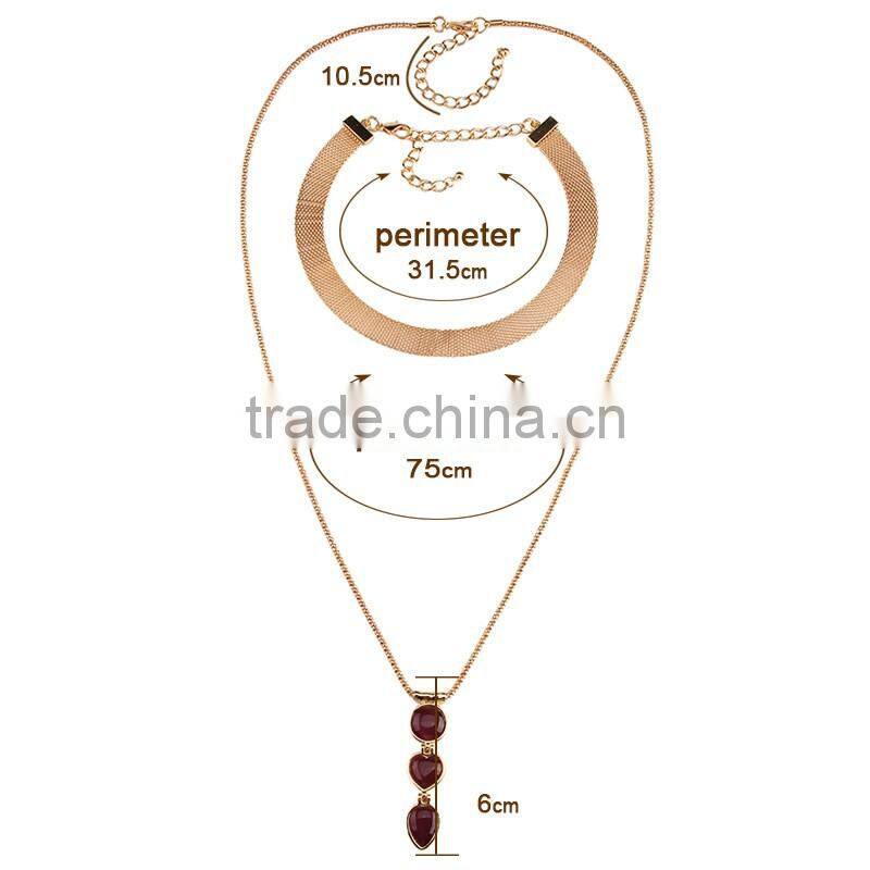 New design big brand ZA simple fashion sweater long chain necklaces