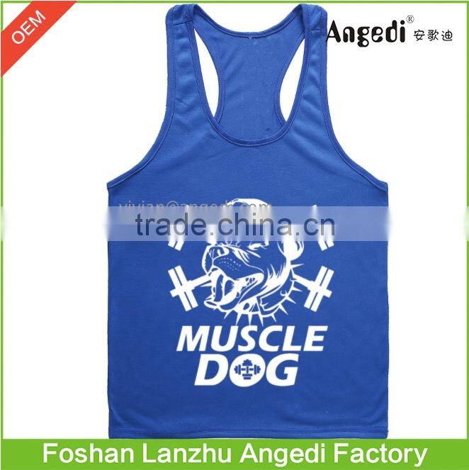 Weightlifting print Gym Stringer Men Bodybuilding Tank Top and Fitness Sports Vests Cotton Singlets Muscle Tops