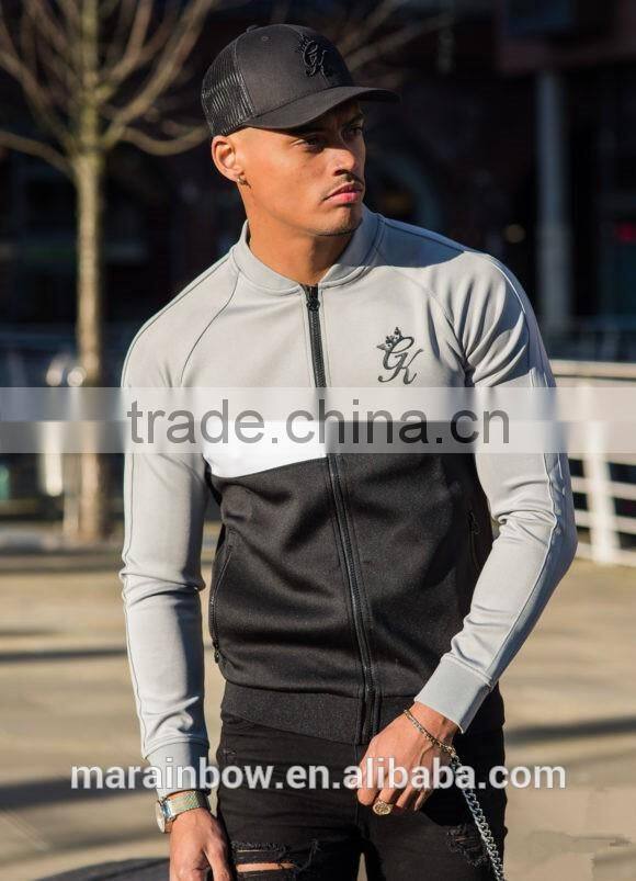 Fashion Style Mens 100% Polyester Baseball Jacket Full zipper Tracksuit Top Panel Raglan Long Sleeve Hoodie Jacket