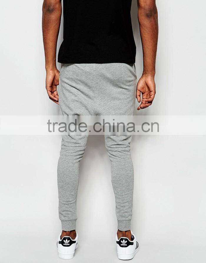 50 cotton and 50 polyester drop crotch fitted joggers for man