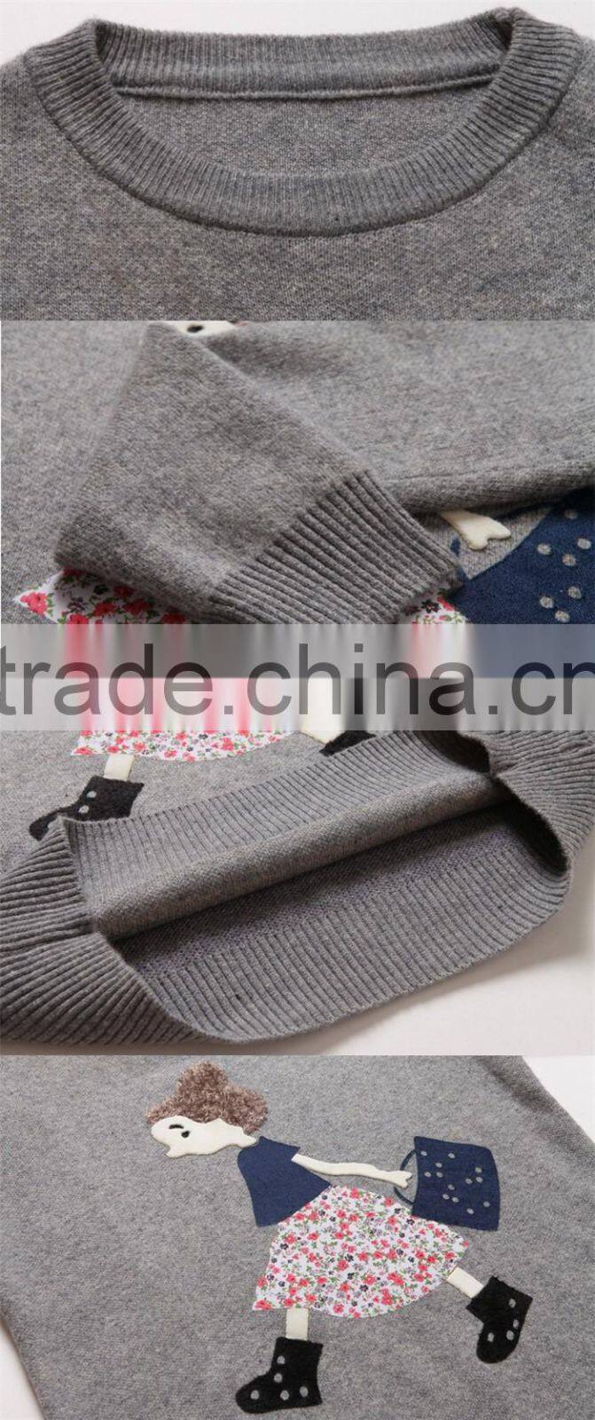 Newest design women jumpers red color crew neck knitted ugly christmas sweaters