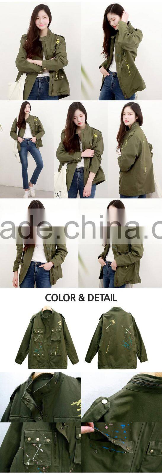 the new design fashion us army printed cotton jackets women 2016