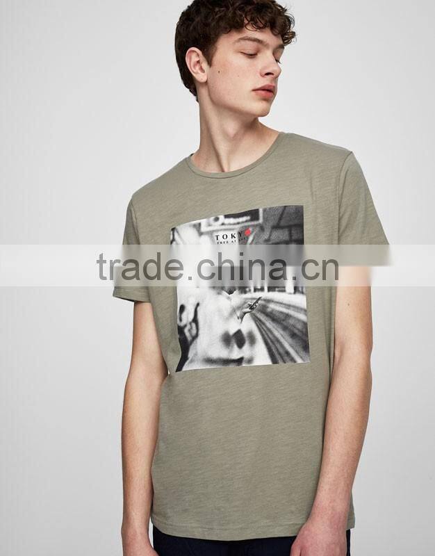 Customized white casual short sleeve emboridered t shirt for men