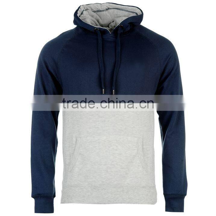 Custom Designs Two Color Plain Cotton Hoodie For Men