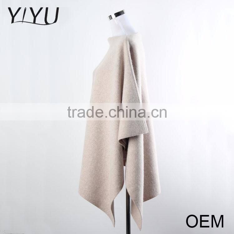wholesale 2017 winter OEM design women cashmere cape poncho and shawl sweater