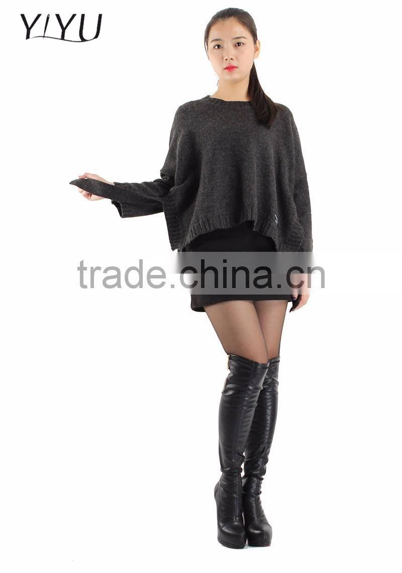 customized 2017 fashion ladies zipper sleeve pullover sweater