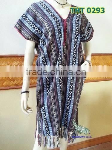Hill Tribe Woven Dress Vintage Thai Antique Clothing Women Karen