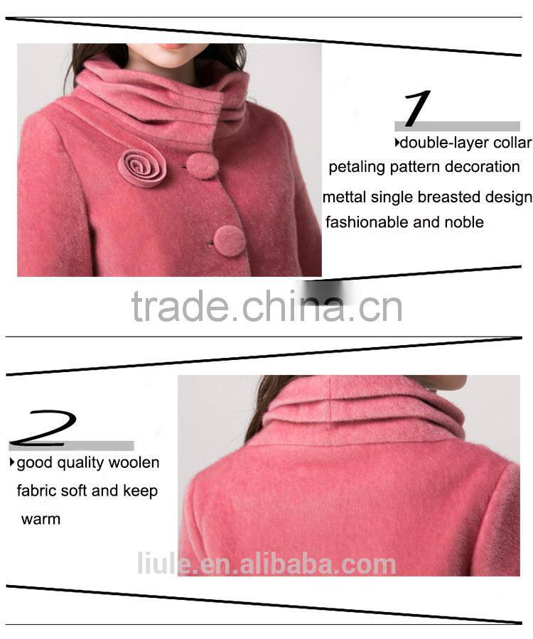 2014 latest design fashion women clothing factories in china plus size woolen korea women winter coat