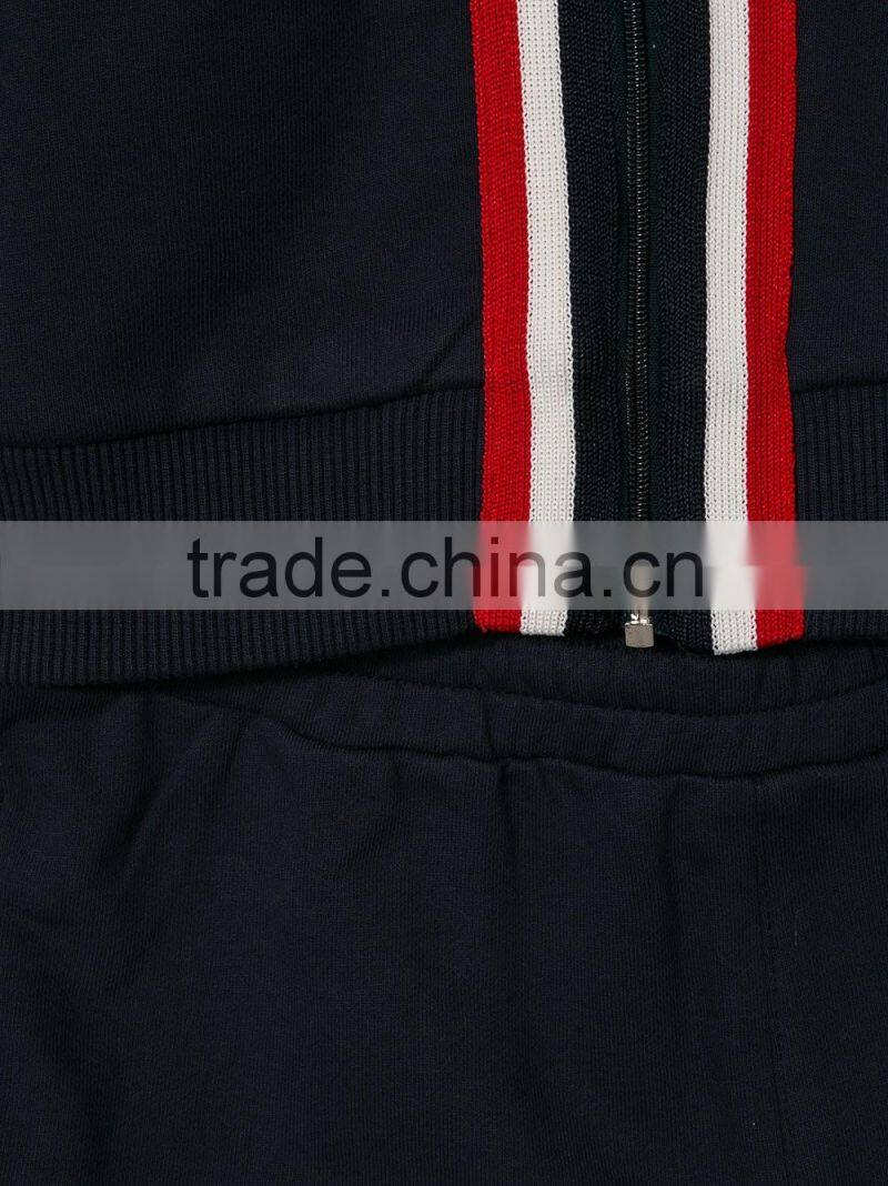 2017 wholesale fashion Custom sports suit Kids baby boy contrast pocket tracksuit children's clothing set