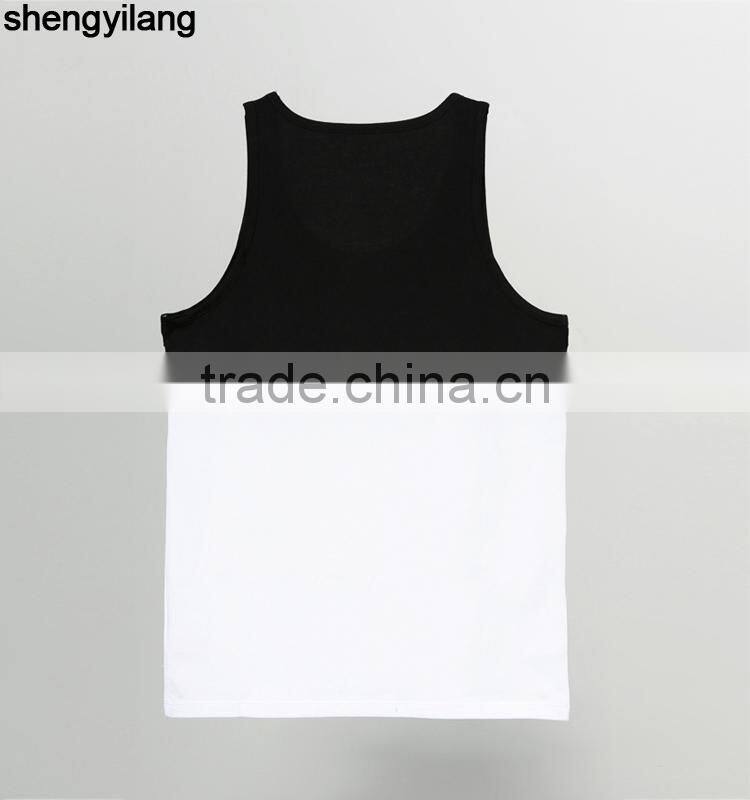 High quality cotton tank top Stitching fashionvest, wholesale custom tank top in guangzhou