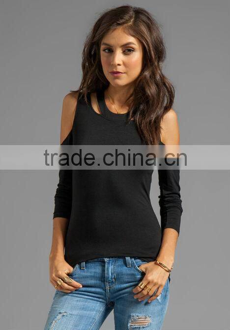 neckline cut out accents top