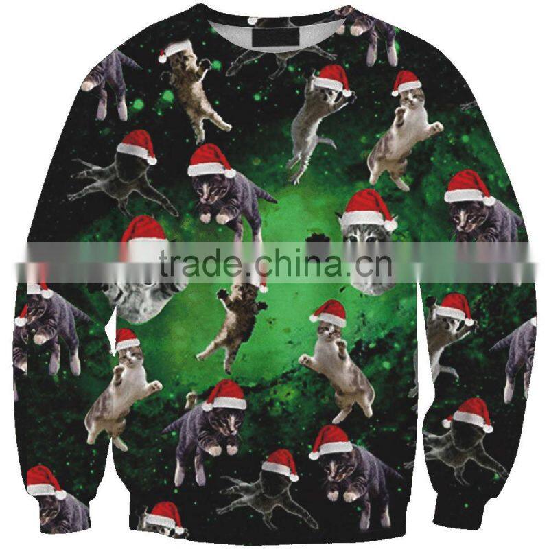 deer snowmen Christmas unisex 3D printed sweatshirts/blue na plus size 3d fashioable Christmas printed hoodies without hood