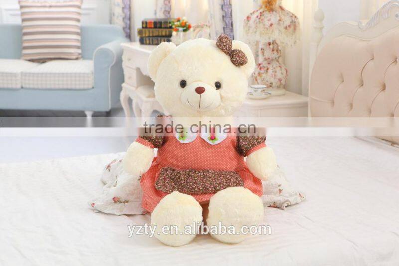 Yangzhou plush toy factory supply elegant teddy bear toy with dress