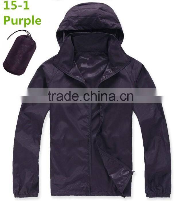 2017 Grey Color Cheap Pullover Packable Jackets with fixed hood