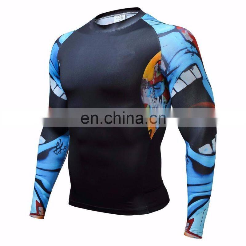 OEM is available Printed long-sleeved men's sports compression wear