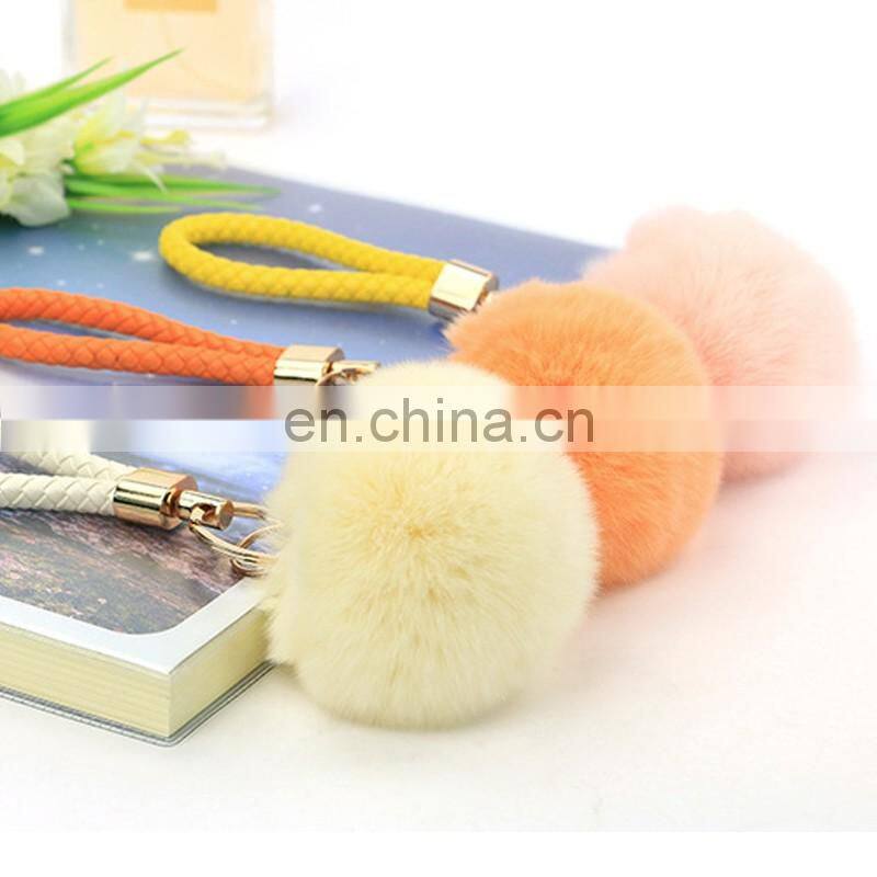 Cute boutique fur pom pom gift rabbit fur pendant for decoration