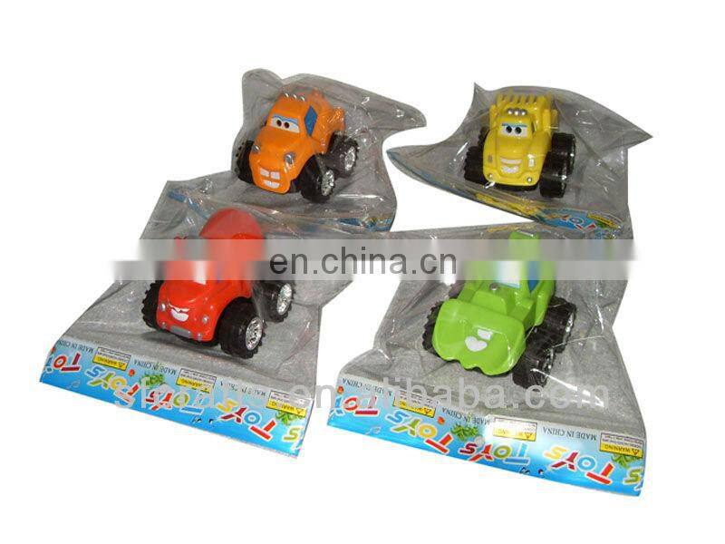 Cartoon plastic pull back car toy for kid