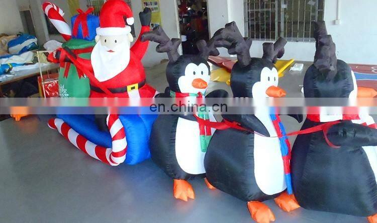 Hot Giant Inflatable Christmas Items, Outdoor Inflatable Christmas Penguin And Santa