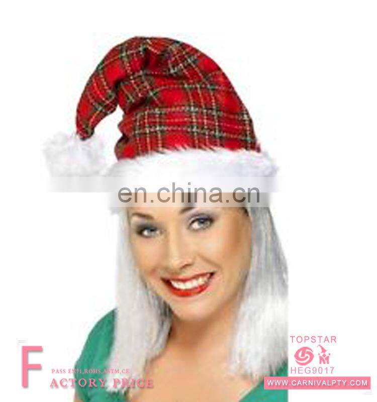 2017 New Design Promotional Fascinating Giant Red Spiral Spring Santa Hat For Christmas