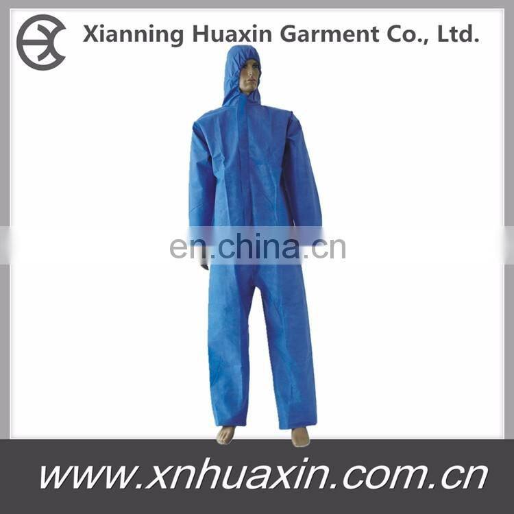 protective hooded suit with elastic wrists and ankles