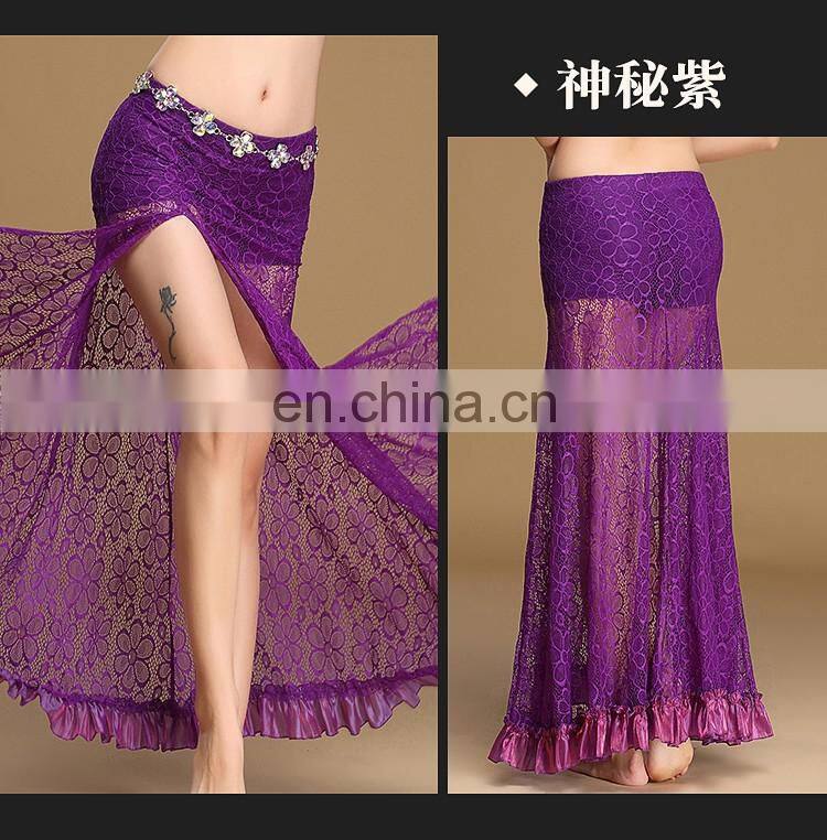 Q-6057 Spainish sexy lace long lady belly dance skirt