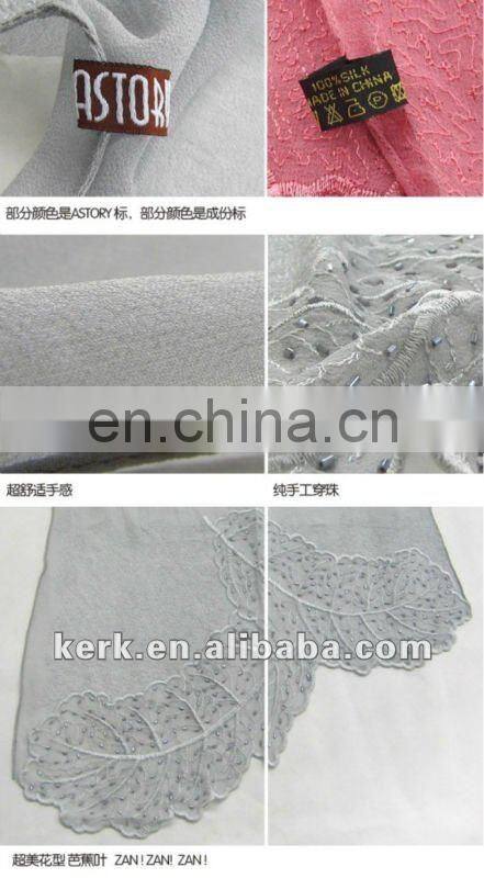 Factory price 175cmx52cm 17 colors ladies shawls scarf, can be MUSLIM HIJAB, 100% silk scarf