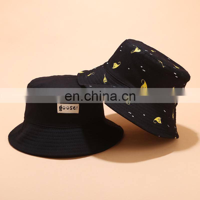 fishing cap Cartoon print hats Women bucket Hat out Cold sunscreen fisherman hats Hip hop casual caps