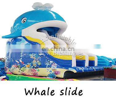 2018 pvc inflatable commercial water park on land prices with pool& slide/ inflatable bounce outdoor playground equipment