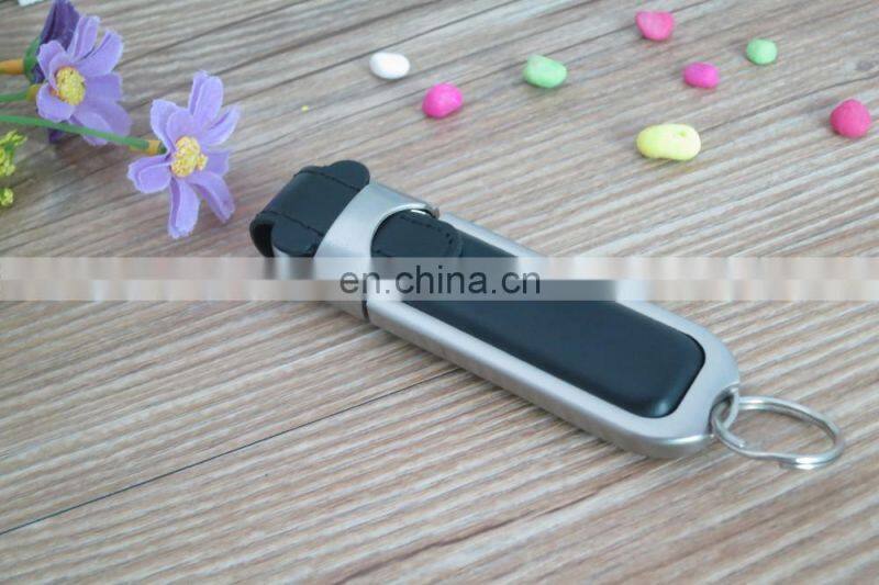 customize logo leather usb flash drives keychain usb flash memory full capacity usb stick