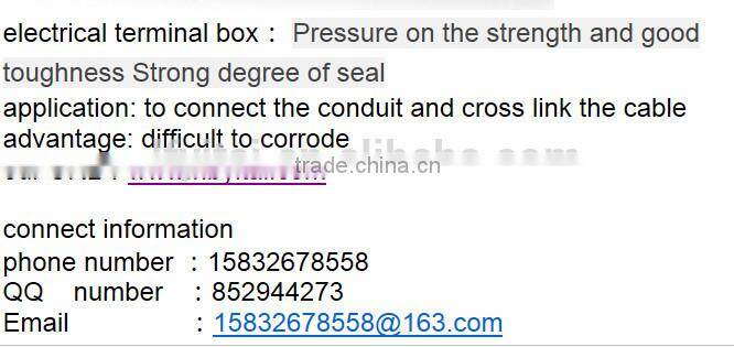 high quality Electrical Terminal Box for metal conduit made in china