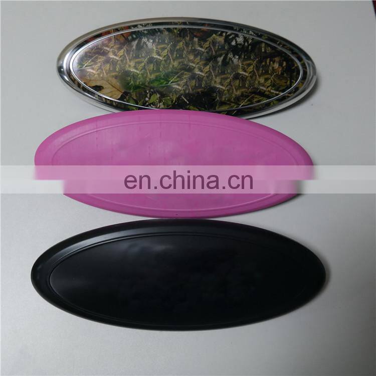 Plastic Custom Pink Black Leaf Color 227X90mm 9 Inch Car Grill Emblem Badge