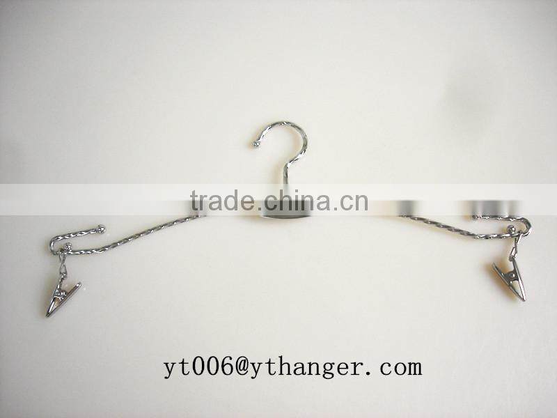 RQ682 silver color metal bra hanger underwear hanger with clips