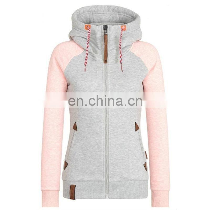Factory custom women's spring and autumn long-sleeved casual sports hooded zipper start sweater jacket women S-5XL